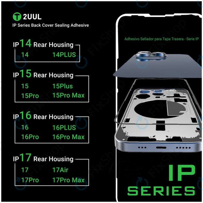 Autocolant de etanșare sub sticlă spate pentru iPhone 17 Pro Max, 2UUL BA17PM, (5buc)