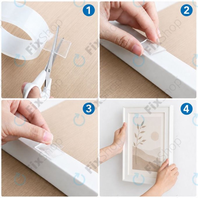 Bandă adezivă dublu-față impermeabilă, 20mm x 5m x 2mm, transparentă