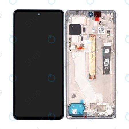 Motorola Edge 20 Pro XT2153 - Ecran LCD + Sticlă tactilă + Ramă (Iridecent White) - 5D68C19376 Genuine Service Pack