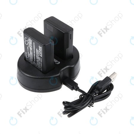 2 baterii cu încărcător pentruNikon Coolpix P7000, P7700, D3100, D3200, D5100, 1030mAh, Li-Ion, 7.4V, EN-EL14, HQ