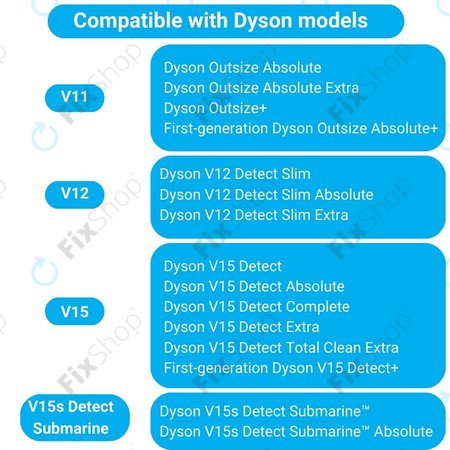 Dyson V11, V12, V15, V15s Detect Submarine - Slim Fluffy Perie principală (rolă moale)