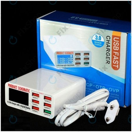 Product Schematic 896 - USB Statie service de încărcare (1x USB 3.0+ 5x USB 2.0)