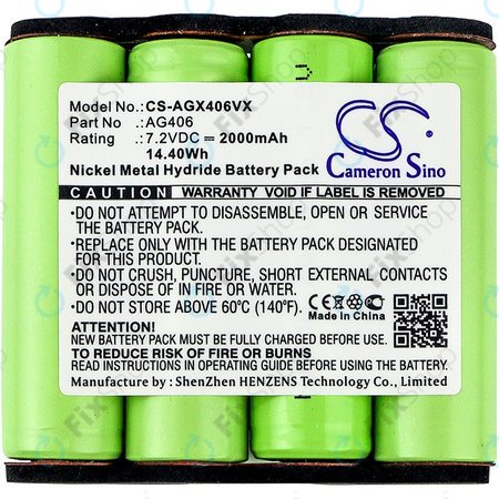 AEG Electrolux Rapido ZB-series - Baterie AG406 Ni-MH 7.2V 2000mAh HQ