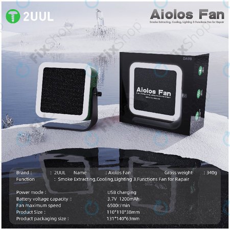 Extractor de fum și ventilator de răcire cu iluminare LED, 2UUL DA98