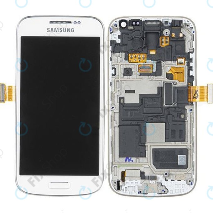 Samsung Galaxy S4 Mini i9195 - Ecran LCD + Sticlă Tactilă + Ramă (White Frost) - GH97-14766B Genuine Service Pack