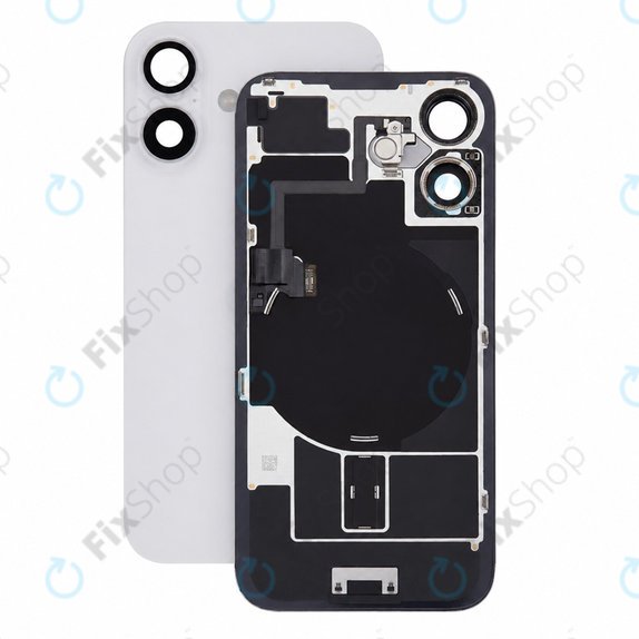 Sticlă carcasă spate pentru iPhone 16, White, Pulled A