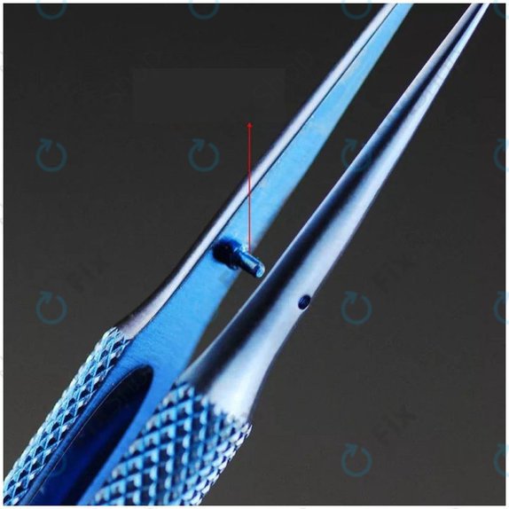 2UUL BlueT Cap curbat - Pensetă din titan cu cap curbat (vârf 0,1 mm)