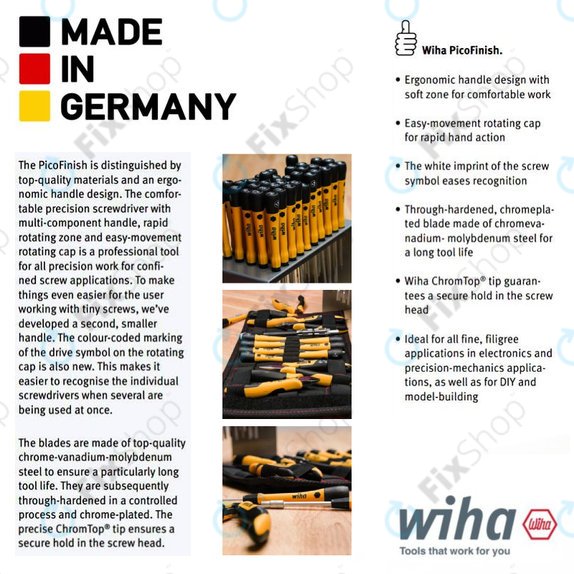 Wiha PicoFinish® ESD 271P - Şurubelniţă de precizie - Phillips PH00