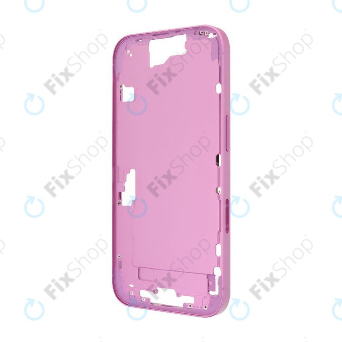 Apple iPhone 16 - Ramă mijlocie + Butoane de pornire + Volum (Pink)