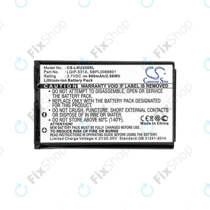 Baterie pentru LG T500, 800mAh, Li-Ion, 3.7V, LGIP-531A, HQ