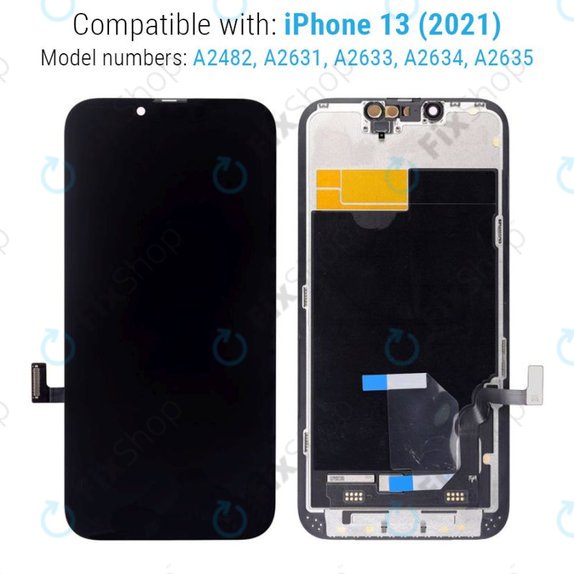 Ecran pentru iPhone 13, Sticlă tactilă cu ramă, Refurbished