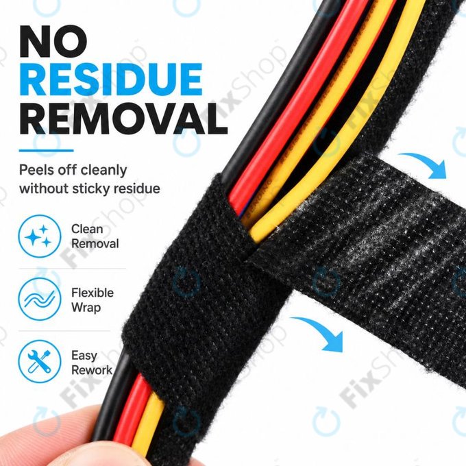 Bandă textilă izolatoare pentru fascicule de cabluri, 9mm x 20m, neagră