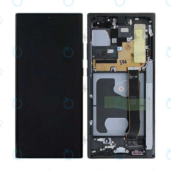 Samsung Galaxy Note 20 Ultra N986B - Ecran LCD + Sticlă Tactilă + Ramă (Mystic Black) - GH82-23596A, GH82-31461A, GH82-23621A, GH82-23622A, GH82-23597A, GH82-31454A Genuine Service Pack