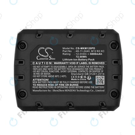 Baterie pentru Milwaukee M12 Redlithium XC 4.0, 6000mAh, Li-Ion, 12V, M12 B3 XC, M12 B4 XC, HQ