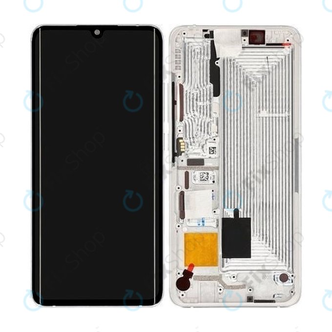 Xiaomi Mi Note 10, Mi Note 10 Pro - Ecran LCD + Sticlă Tactilă + Ramă (Glacier White) - 56000200F400 Genuine Service Pack