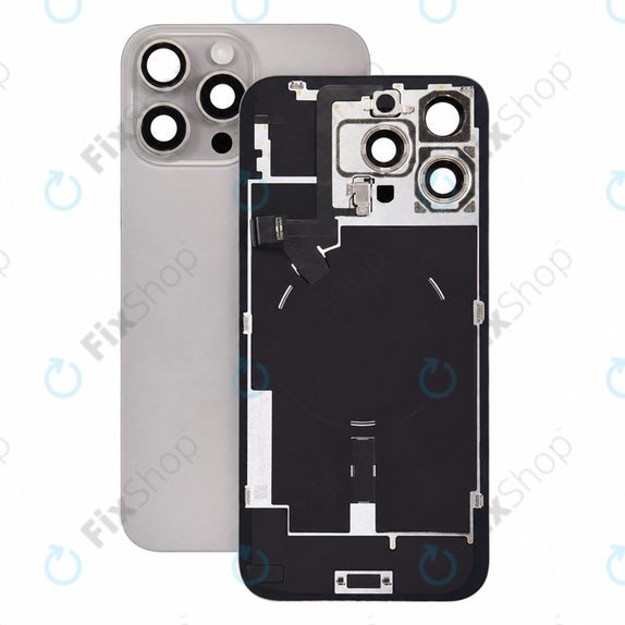 Sticlă carcasă spate pentru iPhone 16 Pro Max, Natural Titanium, Pulled A