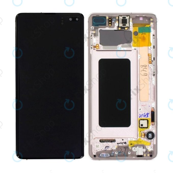 Samsung Galaxy S10 Plus G975F - Ecran LCD + Sticlă Tactilă + Ramă (Flamingo Pink) - GH82-18849D, GH82-18834D Genuine Service Pack