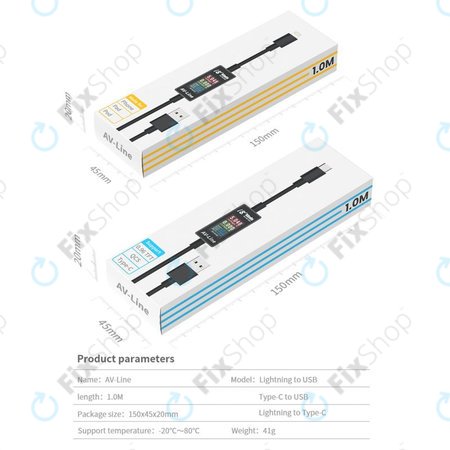 AV-Line - Cablu de Incărcare cu Detectare Inteligentă (USB-C - USB-C)