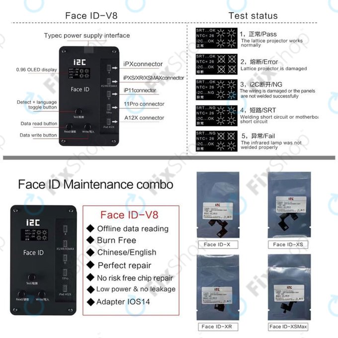 I2C Face ID - Programator pentru a repara Face ID - iPhone X, XR, XS, XS Max, 11, 11 Pro, 11 Pro Max