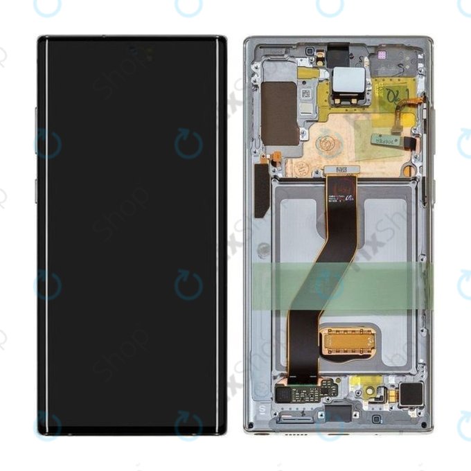 Samsung Galaxy Note 10 Plus - Ecran LCD + Sticlă Tactilă + Ramă (Aura Glow) - GH82-20838C, G82-20900C Genuine Service Pack