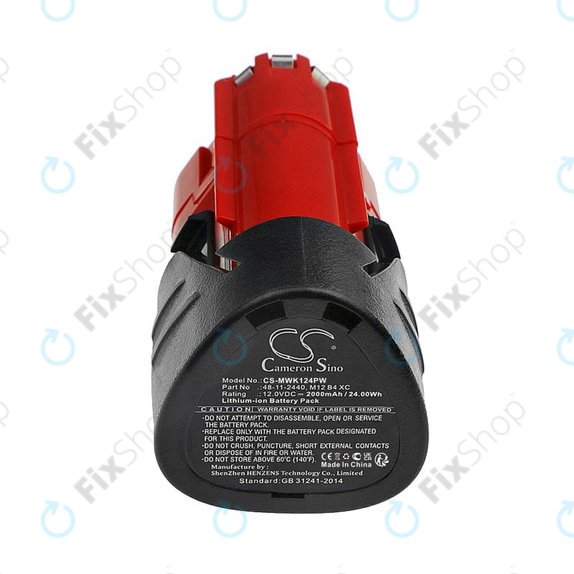 Baterie pentru Milwaukee M12 Redlithium XC 4.0, M12 B3 XC, M12 B4 XC, 2000mAh, Li-Ion, 12V, -, HQ