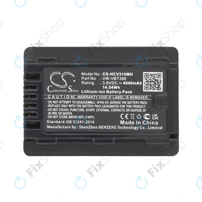 Baterie pentru Panasonic HC-550EB, 4040mAh, Li-Ion, 3.6V, VW-VBT380, HQ