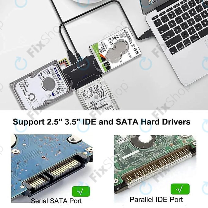 Adaptor USB 3.0 la SATA / IDE pentru HDD/SSD de 2.5" și 3.5" și unități optice