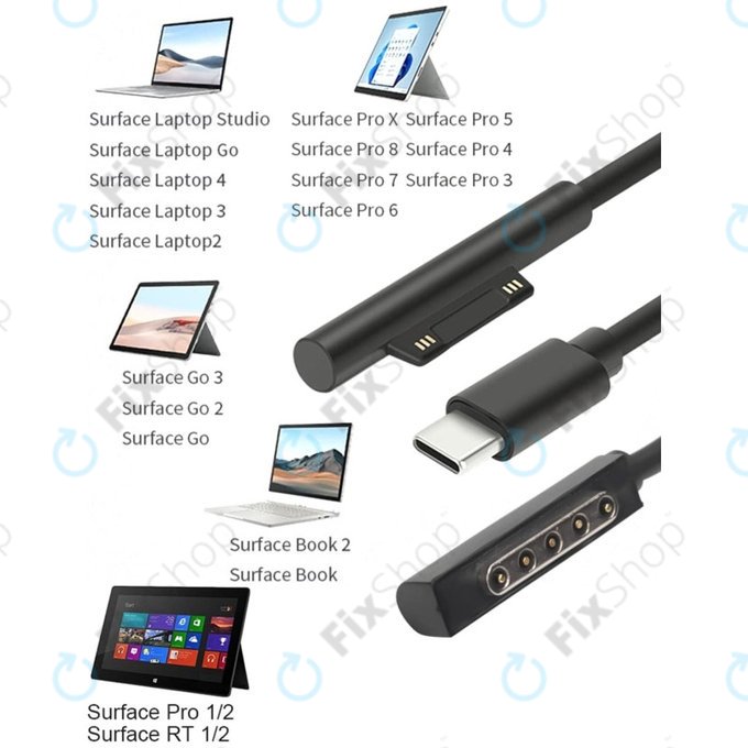 BY-006S - Cablu de Alimentare Multifuncțional pentru Microsoft Surface Book, Go, Laptop, Pro, RT
