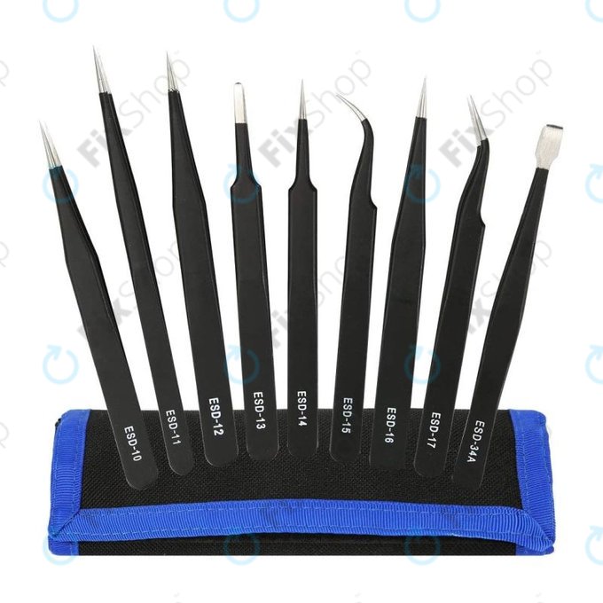 Set de Pensete antistatice ESD din Oţel inoxidabile 9in1