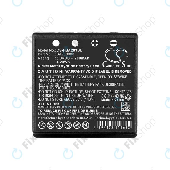Baterie pentru HBC Radiomatic Eco, 700mAh, Ni-MH, 6V, BA209060, HQ