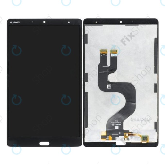 Huawei Mediapad M5 8 - Ecran LCD + Sticlă Tactilă + Ramă + Senzor de Amprentă (Space Grey) - 02351VKB Genuine Service Pack