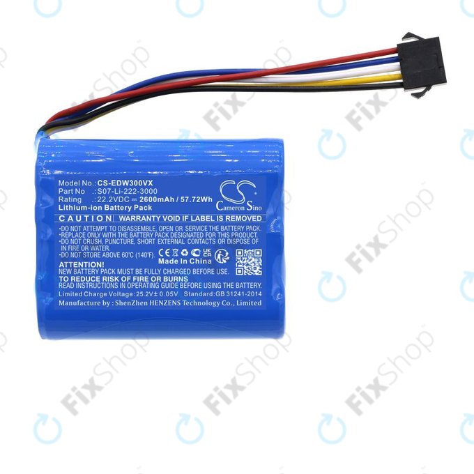 Baterie pentru Ecovacs Winbot X, WA30, WA50, 2600mAh, Li-Ion, 22.2V, S07-Li-222-3000, HQ