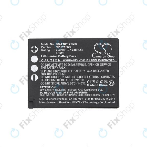 Baterie pentru Fujifilm Finepix Hs30, X-T30, 1230mAh, Li-Ion, 7.4V, NP-W126S, HQ