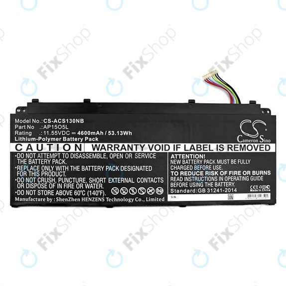 Baterie pentru Acer Aspire S13, Chromebook R13, 4600mAh, Li-Pol, 11.55V, AP15O3K, HQ