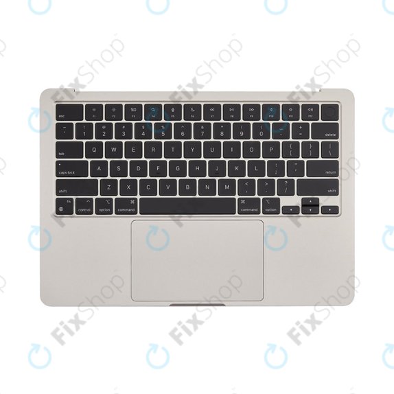 Ramă superioară tastatură pentru MacBook Air 13", A3113 (2024), cu tastatură US și baterie, Starlight, 661-40229, Genuine Apple