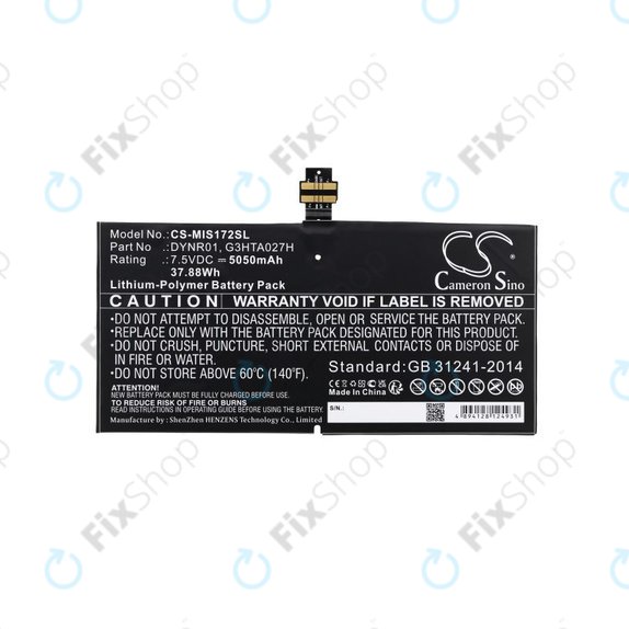 Baterie pentru Microsoft Surface Pro 4, 5050mAh, Li-Pol, 7.5V, DYNR01, HQ