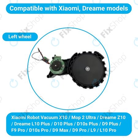 Xiaomi Robot Vacuum X10, Dreame Z10 Pro, L10 Plus, D10 Plus - Roată cu Motor (Stânga) (Negru)