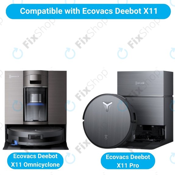 Set de piese de schimb pentru Ecovacs Deebot X11 Pro, X11 (2x Perie principală, 4x Filter, 4x Perie laterală, 4x Mop, 4x Sac de praf)