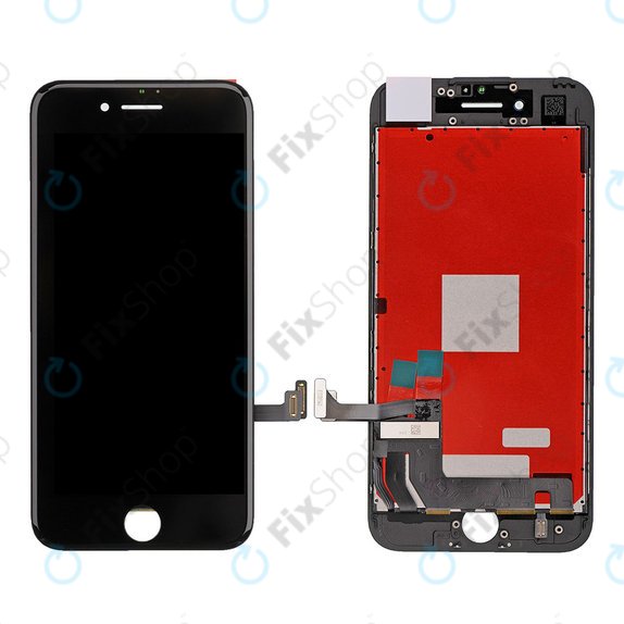 Ecran pentru iPhone 7, Black, Sticlă tactilă cu ramă, Refurbished