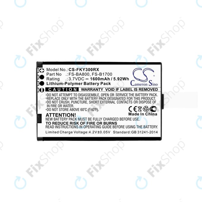 Baterie pentru Flysky FA605, FS-GT2B, FS-I10, 1600mAh, Li-Pol, 3.7V, FS-BA800, HQ