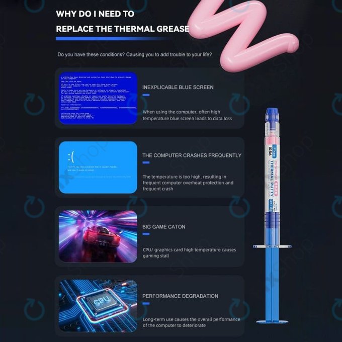 iFixes i086 Pink Performance Thermal Compound - pastă termică pentru telefon/tabletă, 8g