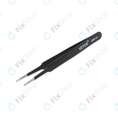 Vetus ESD-13 - Pensetă metalică antistatică cu vârf plat (115 mm)