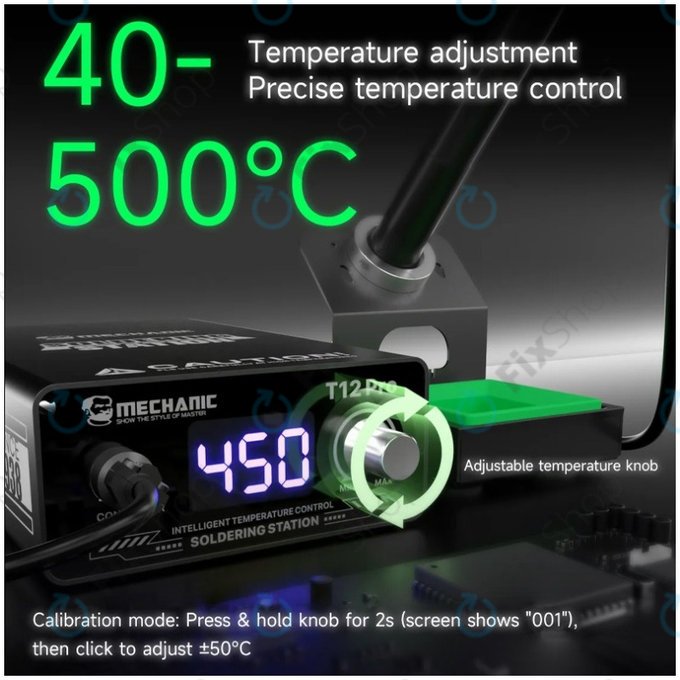 Mechanic T12 Pro - Statie de lipit digitală (Black)