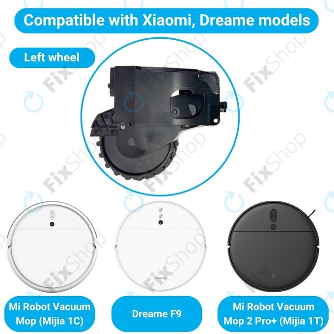 Xiaomi Dreame F9, Mi Robot Vacuum Mop (Mijia 1C), 2 Pro+ (Mijia 1T) - Roată cu Motor (Stânga) (Negru)