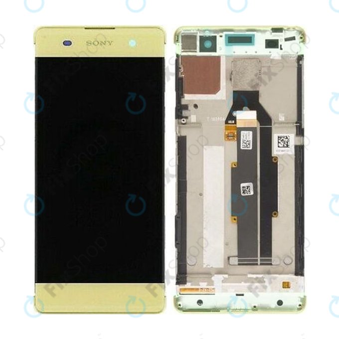 Sony Xperia XA F3111 - Ecran LCD + Sticlă Tactilă + Ramă (Lime Gold) - 78PA3100020, 78PA3100070 Genuine Service Pack