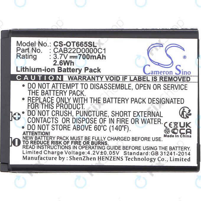 Baterie pentru Alcatel One Touch 2010D, 700mAh, Li-ion, 3.7V, CAB22D0000C1, HQ