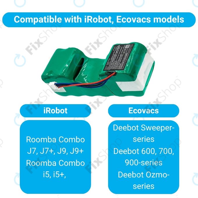 iRobot Roomba Combo-series, Ecovacs Deebot-series - Baterie 4720110, DM88 Ni-MH 12.0V 3000mAh HQ