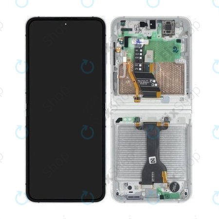 Samsung Galaxy Z Flip 7 FE F761B - Ecran LCD + Sticlă Tactilă + Ramă (White) - GH82-37734B Genuine Service Pack