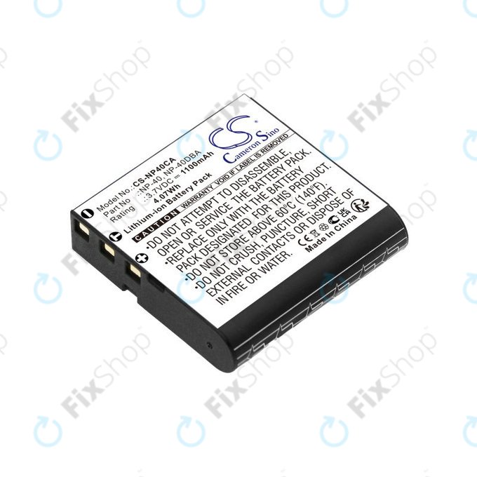 Baterie pentru Casio Exilim Ex-FC100, 1100mAh, Li-Ion, 3.7V, NP-40, HQ