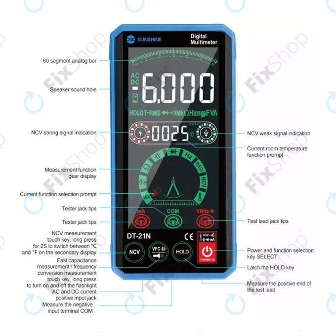Sunshine DT-20N - Touch Multimeter